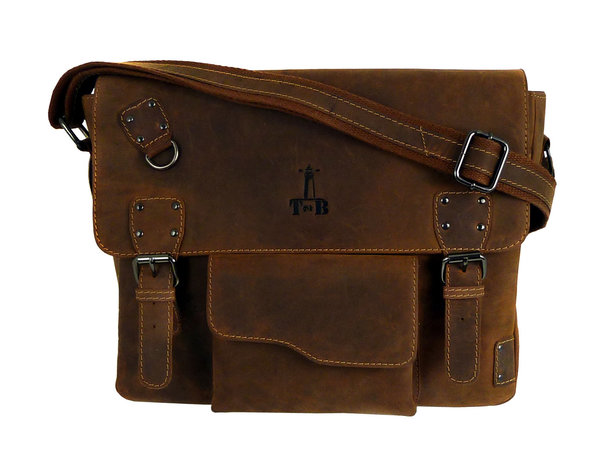 T-Burn Brand´s Vintage Buffalo Leder Messenger Bag 36 cm