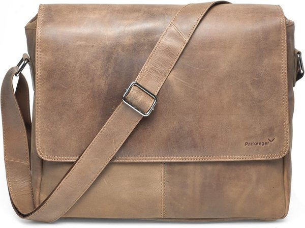 Packenger VETHORN Leder Vintage Messenger Bag 15"